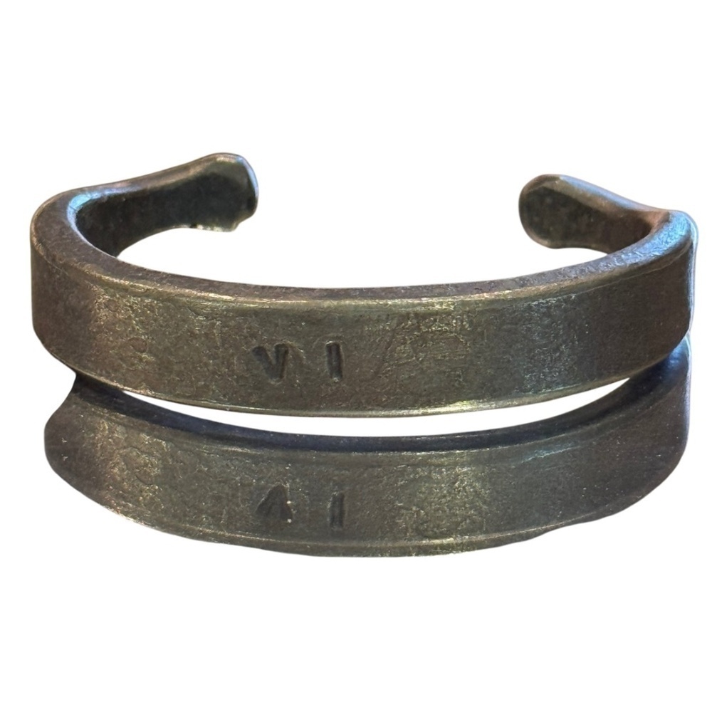 Hand Forged Iron Cuff Bracelet Womens Size 8